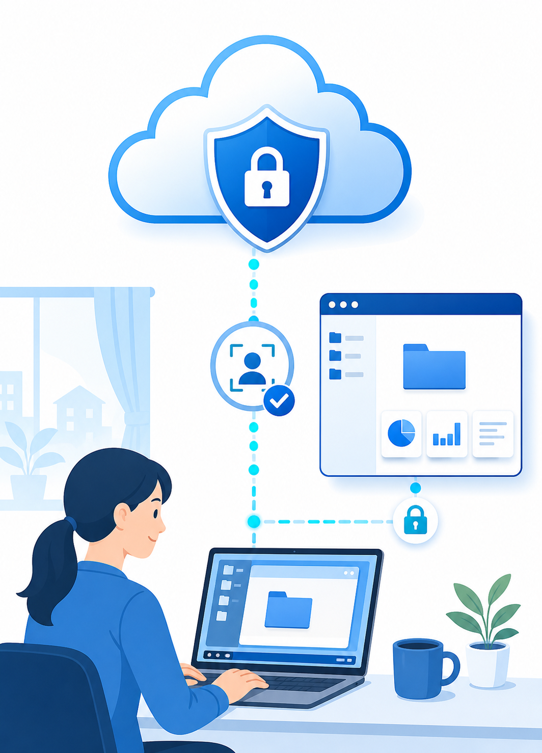 Azure Virtual DesktopやWindows 365で社外から業務環境にアクセスする図
