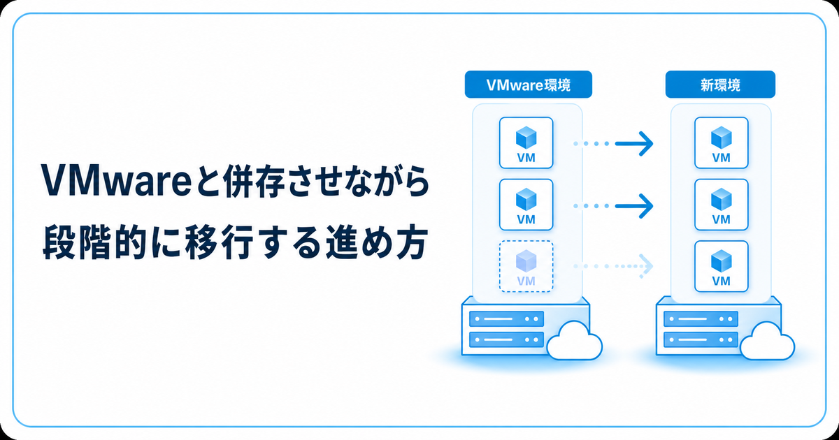 VMwareと併存させながら段階的に移行する進め方と検証結果：サムネイル